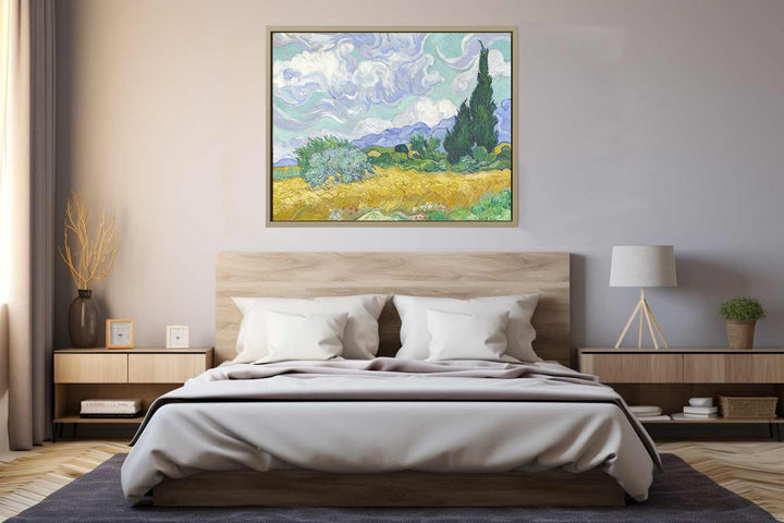 Wheat Field with Cypresses