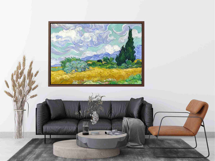 Wheat Field with Cypresses