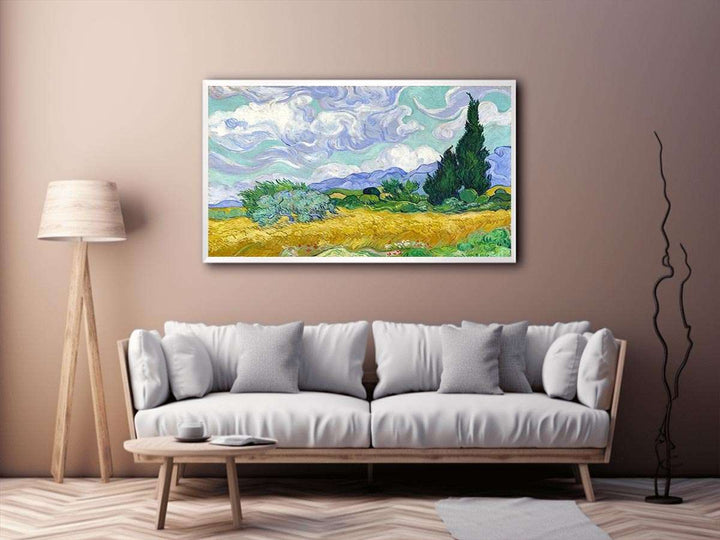 Wheat Field with Cypresses