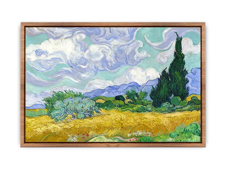 Wheat Field with Cypresses