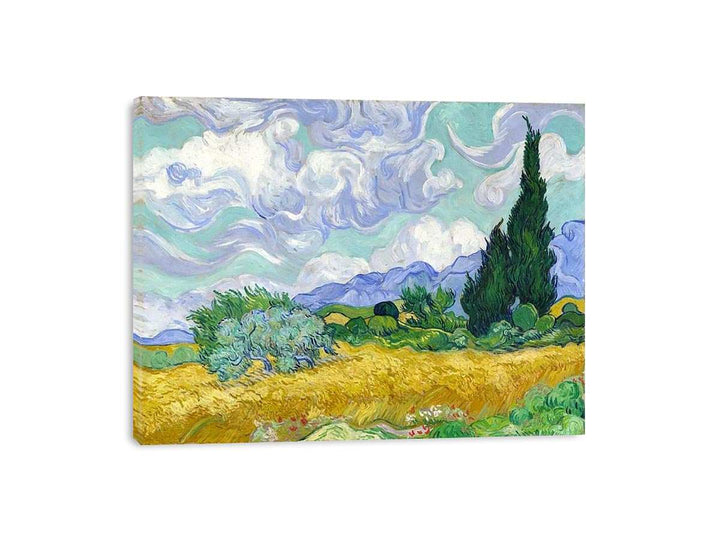 Wheat Field with Cypresses