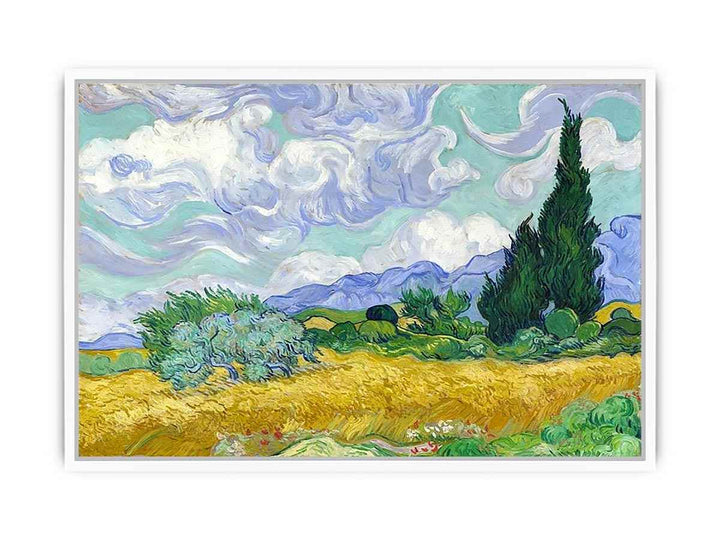 Wheat Field with Cypresses