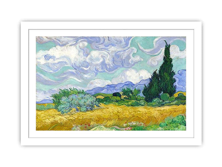 Wheat Field with Cypresses