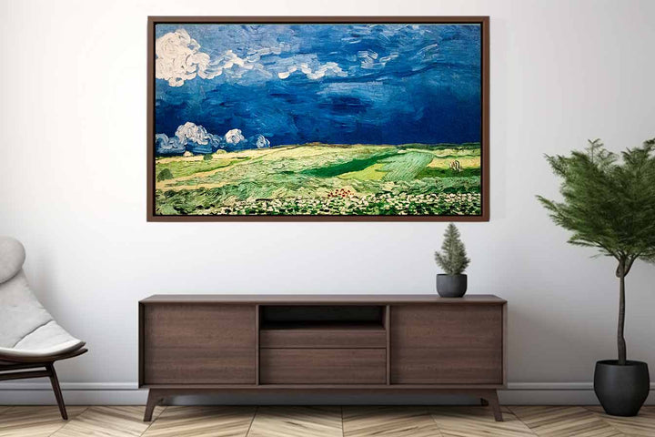 Wheat Field under Clouded Sky
