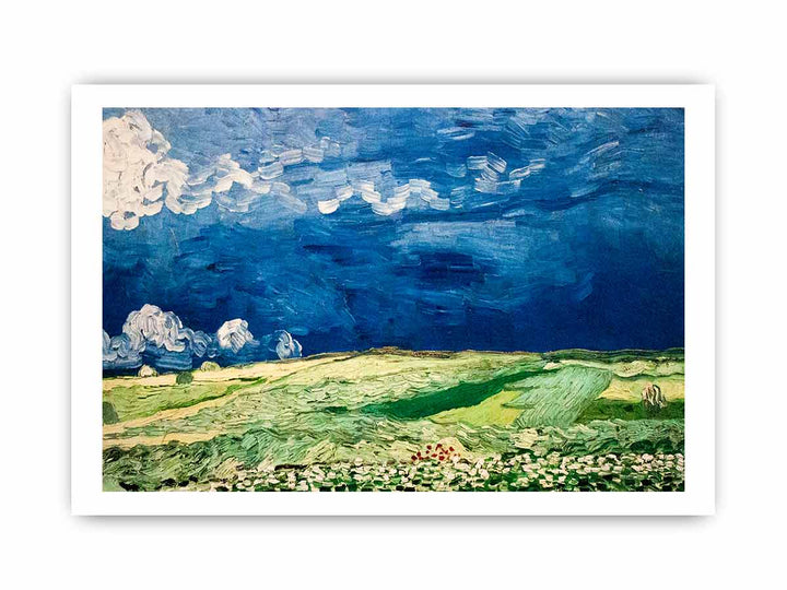 Wheat Field under Clouded Sky
