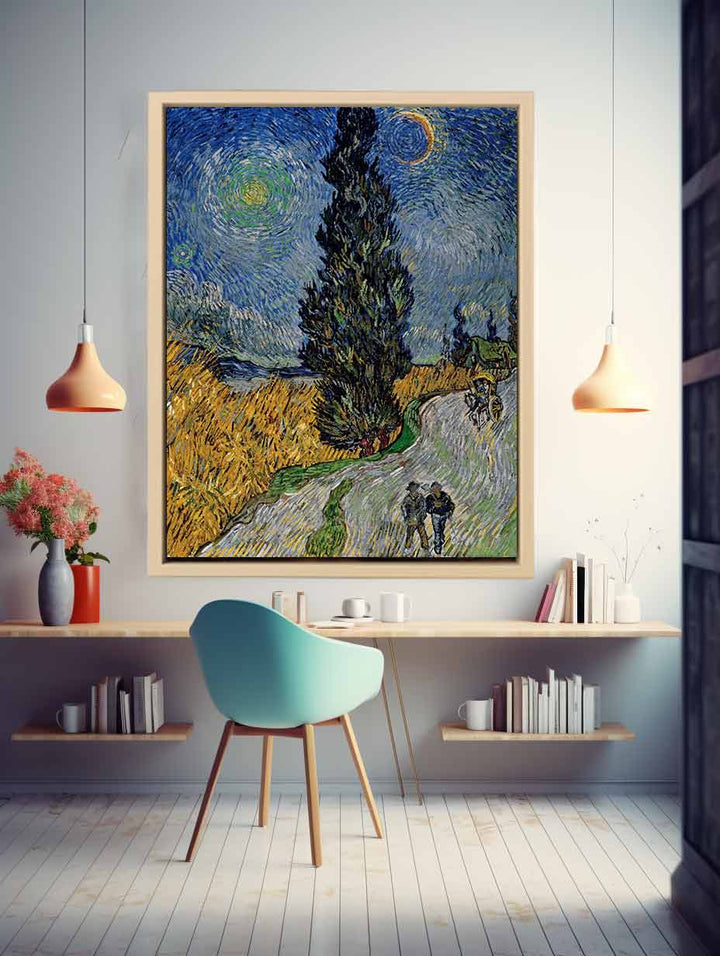 Vincent van Gogh - Road with Cypress and Star