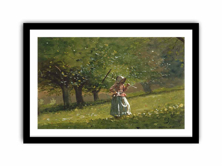 Girl with Hay Rake