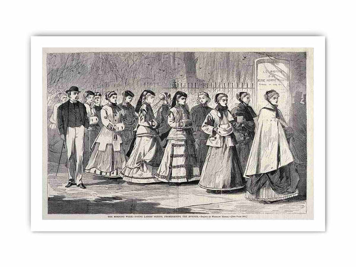 The Morning Walk - Young Ladies' School Promenading the Avenue