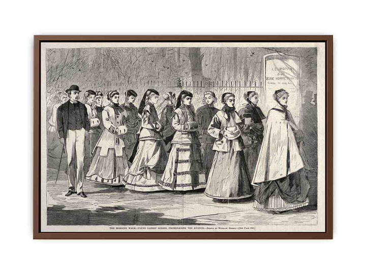 The Morning Walk - Young Ladies' School Promenading the Avenue