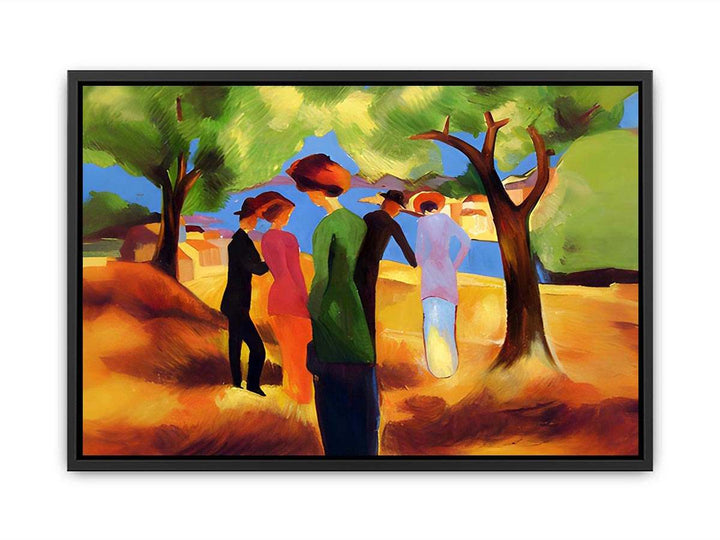 Women in green jacket  by August Macke