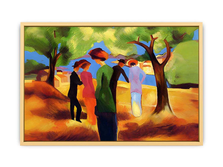 Women in green jacket  by August Macke