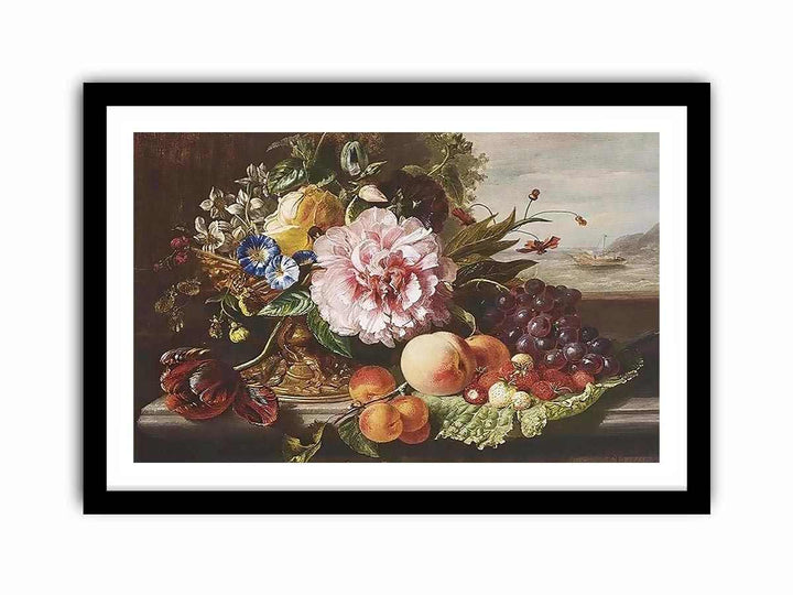 A Still Life With Flowers And Fruit