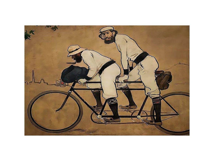Self Portrait of Casas with Pere Romeu on a Tandem