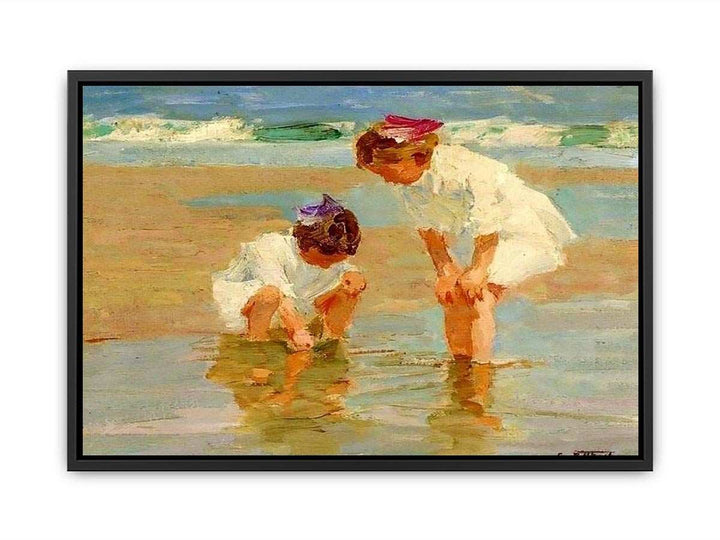 Girls Playing in Surf