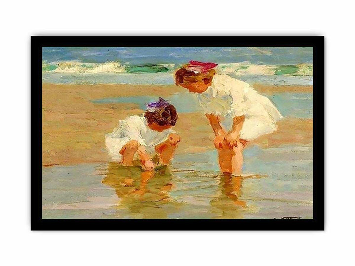 Girls Playing in Surf
