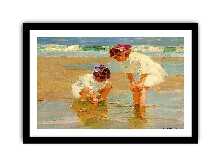 Girls Playing in Surf