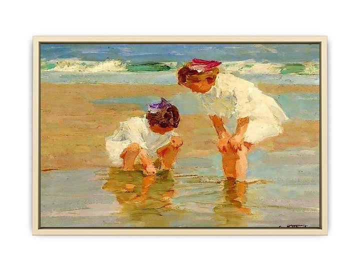 Girls Playing in Surf