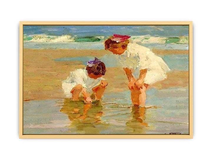 Girls Playing in Surf