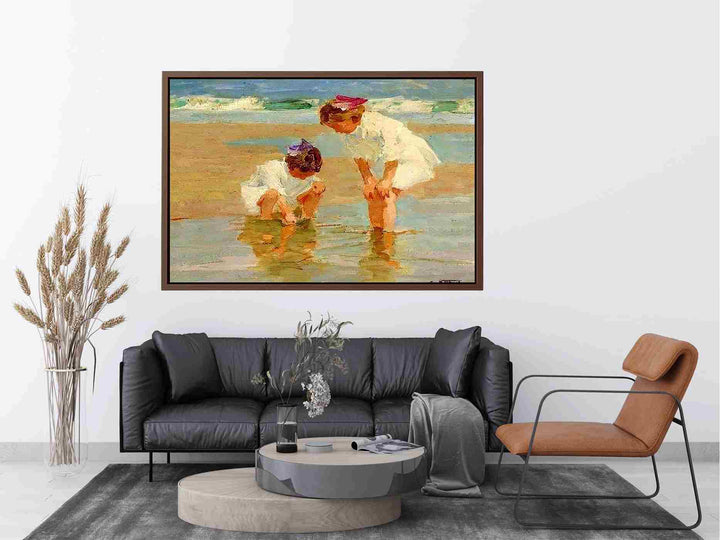 Girls Playing in Surf