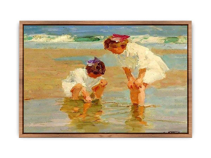 Girls Playing in Surf