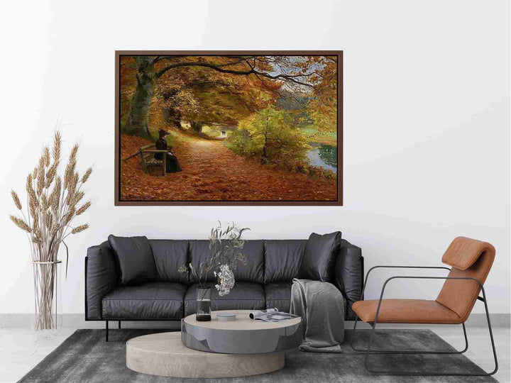 A Wooded Path In Autumn