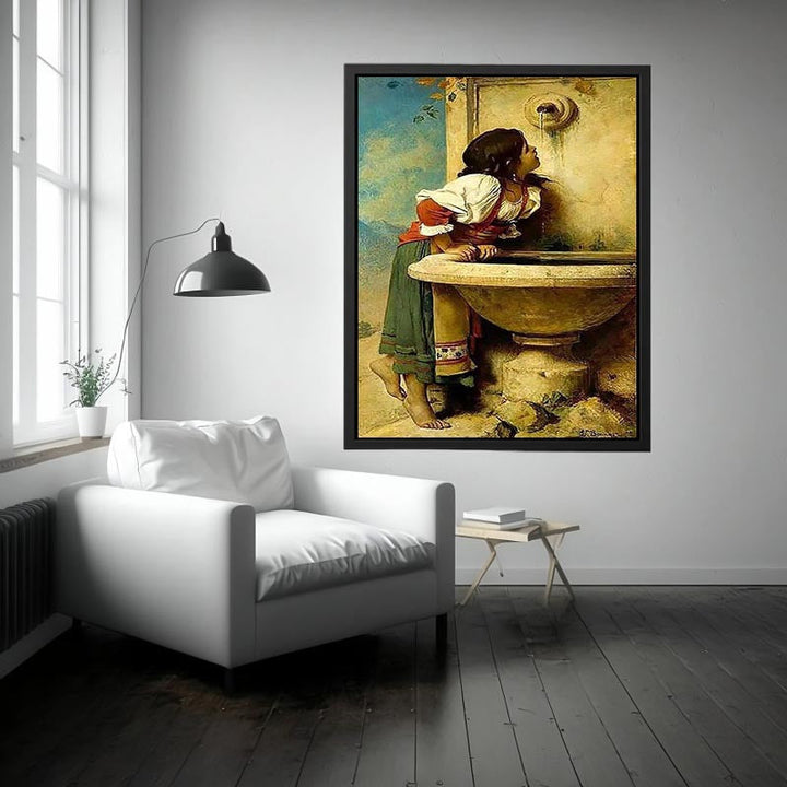 Roman Girl at a Fountain