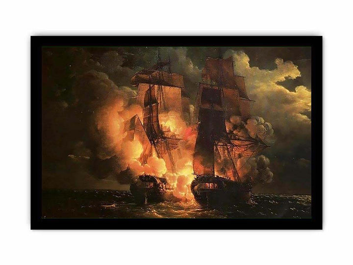 Battle Between the French Frigate Arethuse and the English Frigate Amelia