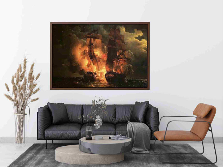 Battle Between the French Frigate Arethuse and the English Frigate Amelia