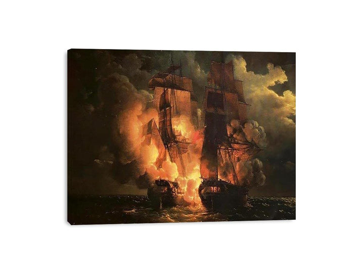 Battle Between the French Frigate Arethuse and the English Frigate Amelia