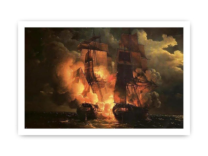 Battle Between the French Frigate Arethuse and the English Frigate Amelia