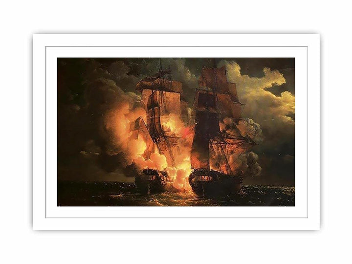 Battle Between the French Frigate Arethuse and the English Frigate Amelia