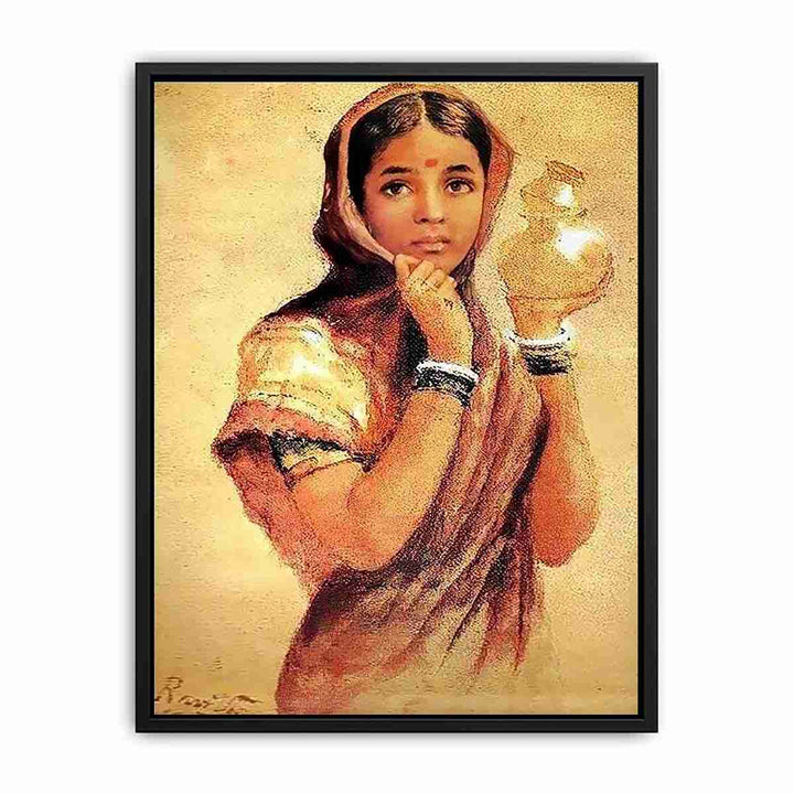The Milkmaid by Raja Ravi Varma Canvas Print