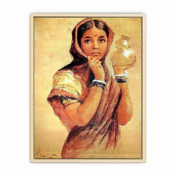 The Milkmaid by Raja Ravi Varma  Art Print