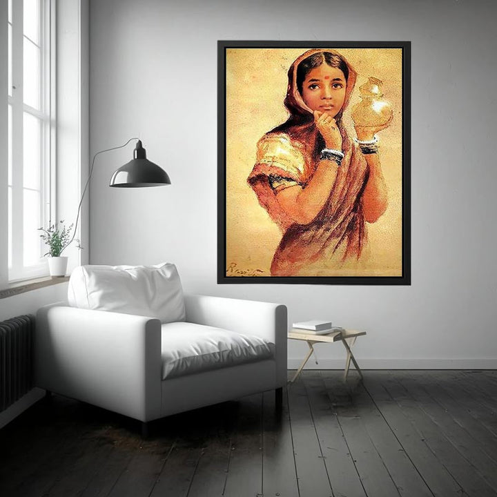The Milkmaid by Raja Ravi Varma Painting