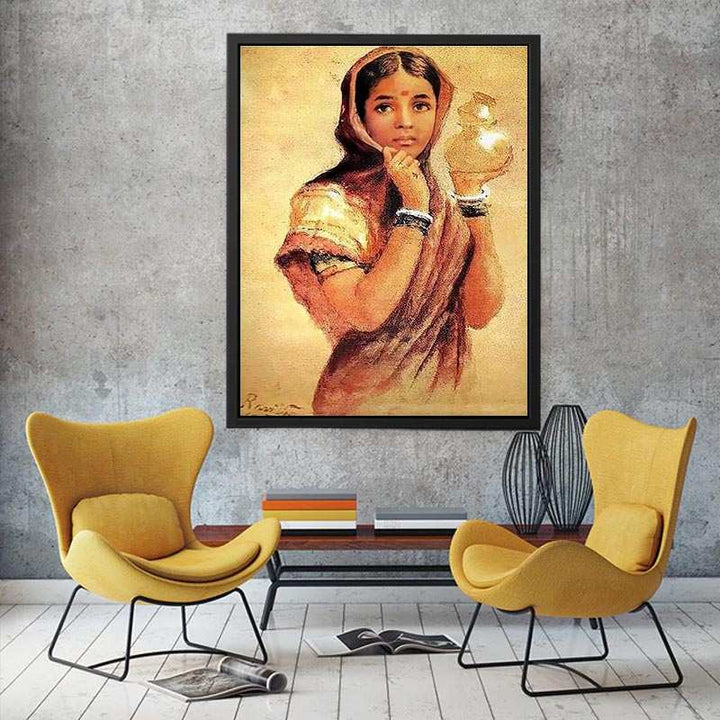 The Milkmaid by Raja Ravi Varma  Painting