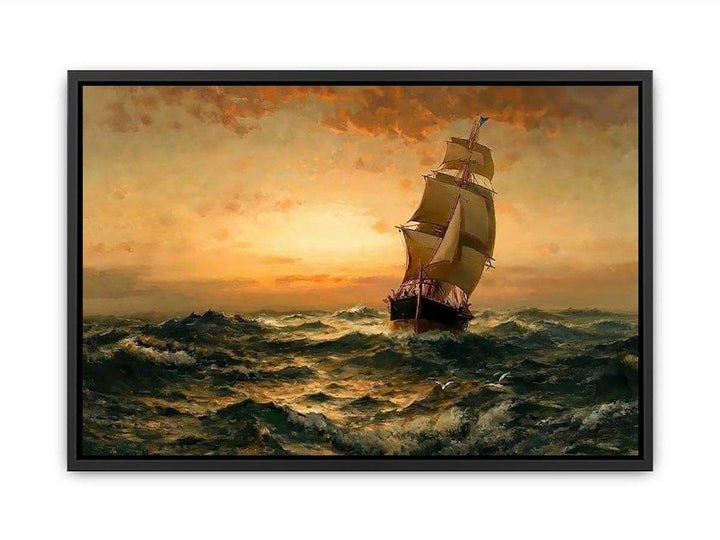 Ship at Sea, Sunset