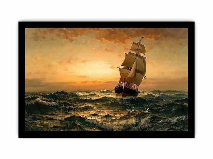 Ship at Sea, Sunset