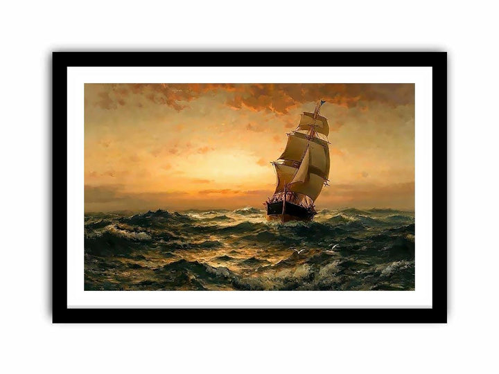 Ship at Sea, Sunset