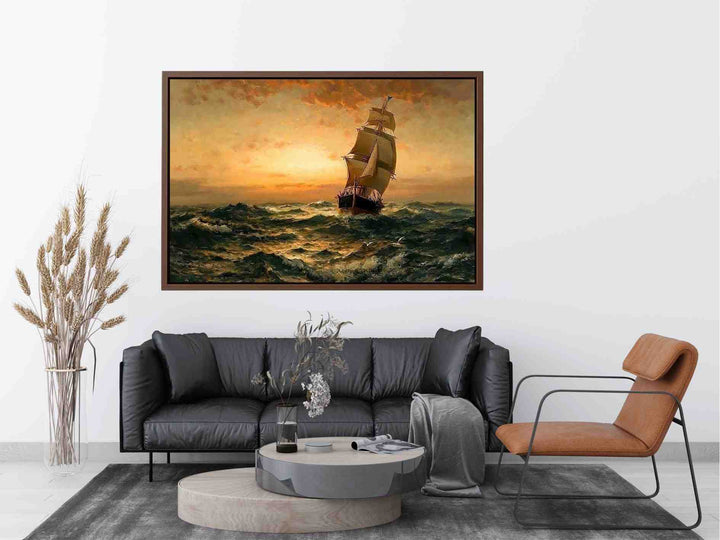 Ship at Sea, Sunset