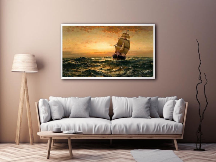 Ship at Sea, Sunset