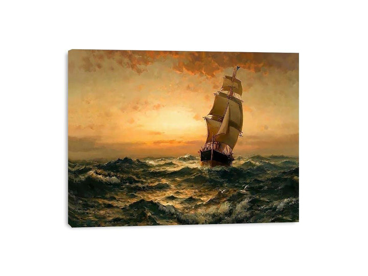 Ship at Sea, Sunset