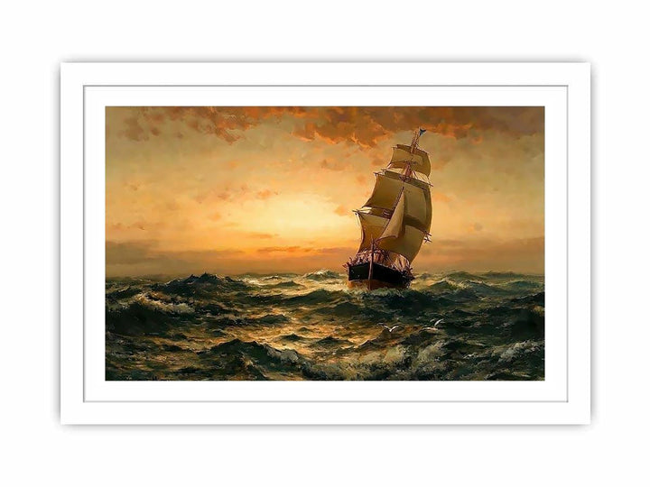 Ship at Sea, Sunset