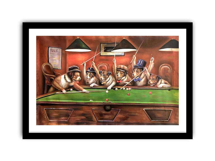 Dogs Playing Pool
