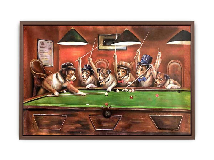 Dogs Playing Pool