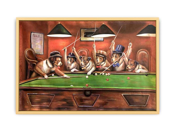 Dogs Playing Pool