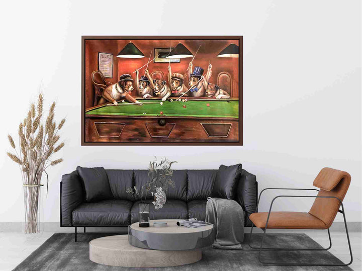 Dogs Playing Pool