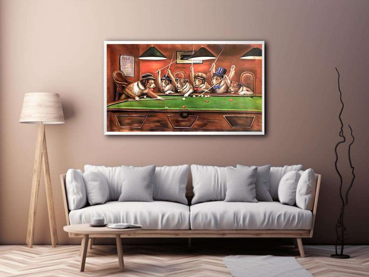 Dogs Playing Pool