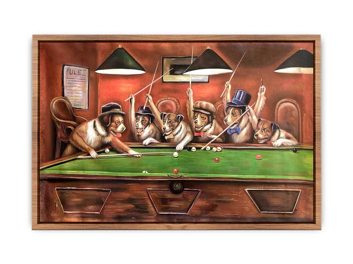 Dogs Playing Pool