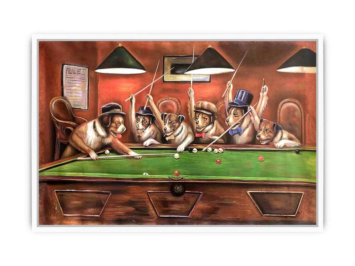 Dogs Playing Pool
