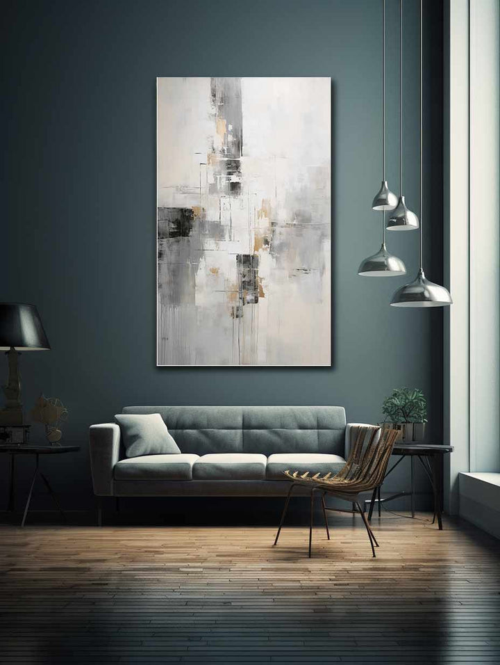 Abstract Black And Grey Painting-1
